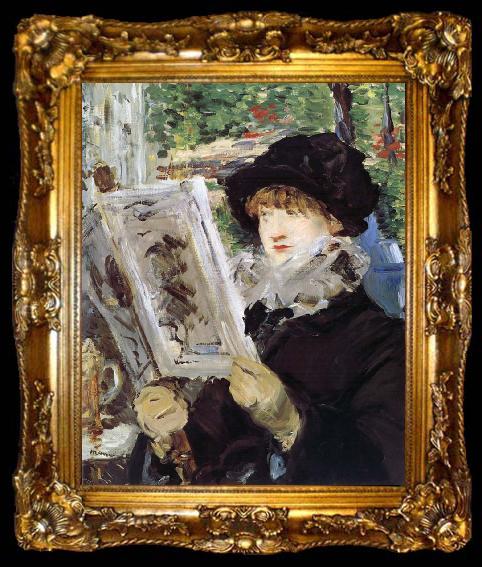 framed  Edouard Manet La Lecture de l-Illustre, ta009-2